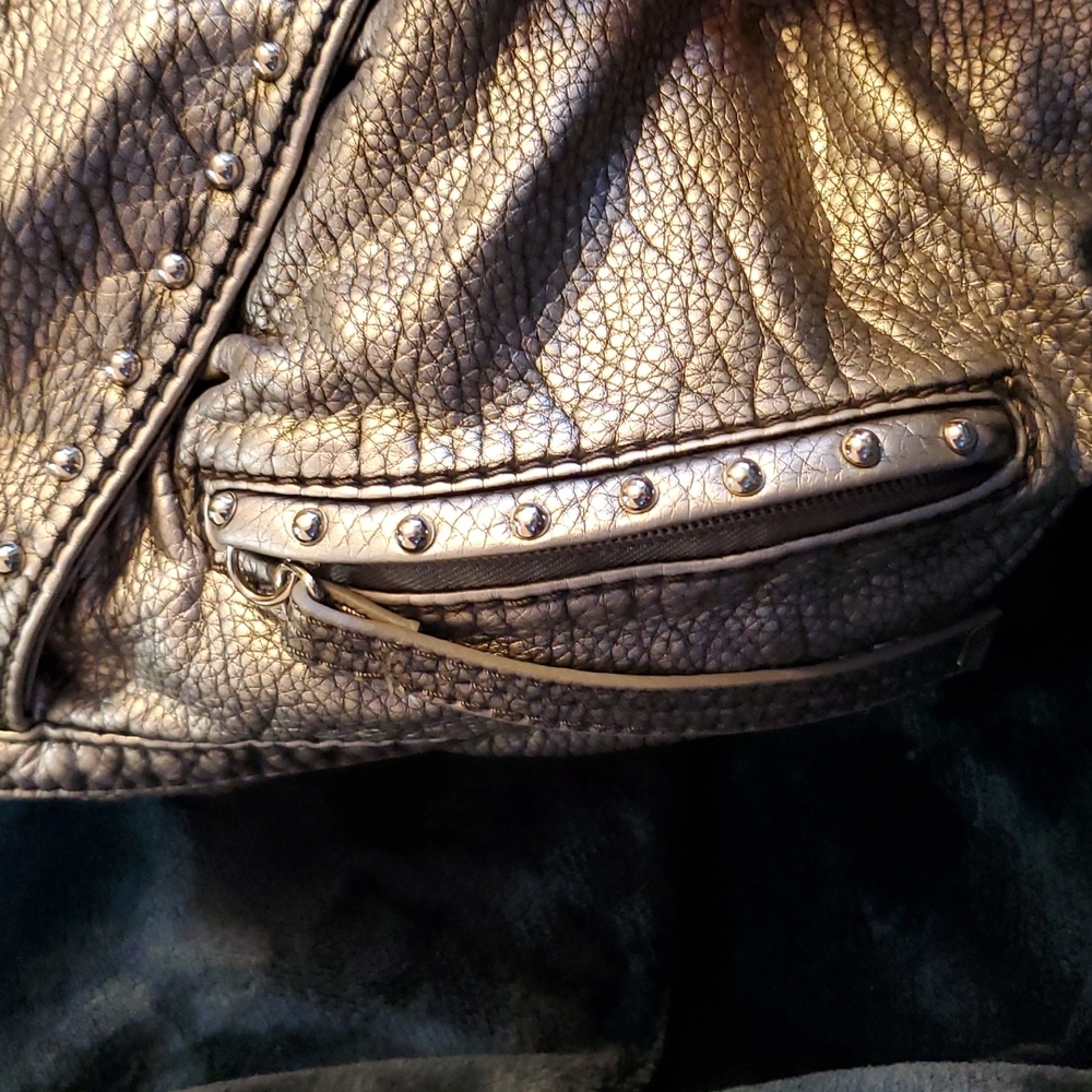 Mark Ecko Pewter Shoulder Bag Euc - image 6